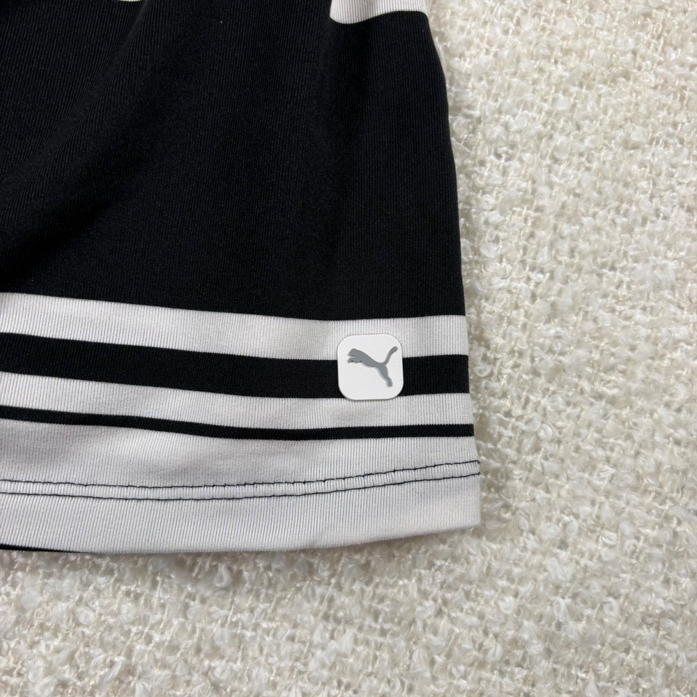 puma golf blouse striped black & white collared polo tennis sporty coquette chic - Picture 4 of 6